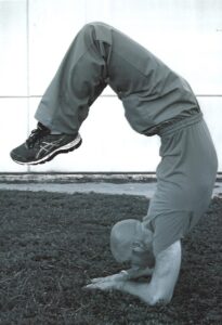 Brandon Bare doing Yoga in Prison